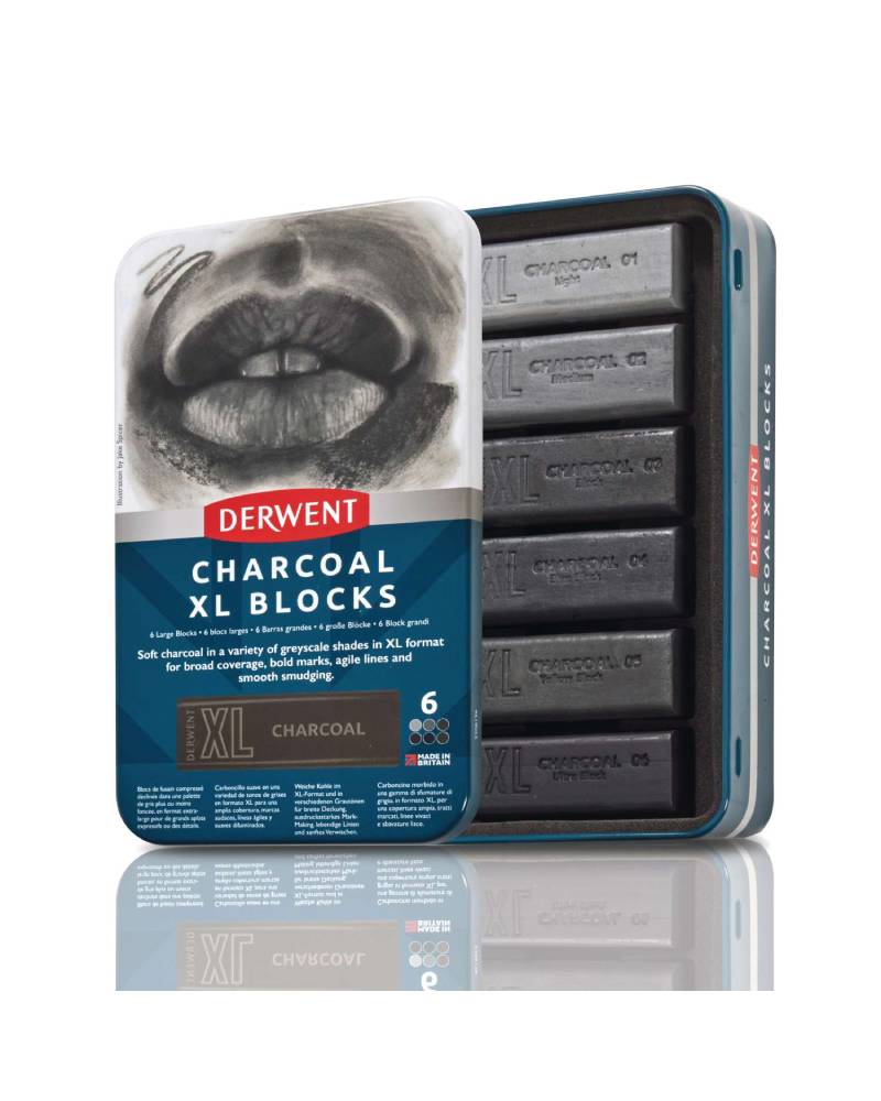 Set Charcoal XL Blocks acquerellabili – Carboncini grandi Derwent - 7