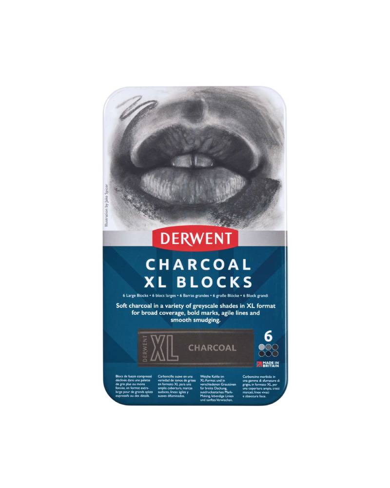 foto di Set Charcoal XL Blocks acquerellabili - Carboncini grandi Derwent