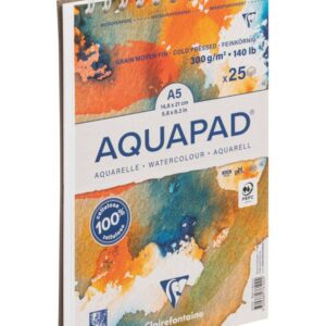 Blocco di carta Clairefontaine Aquapad spiralato – carta per acquerello in cellulosa grana fine 300 g/m² - 1