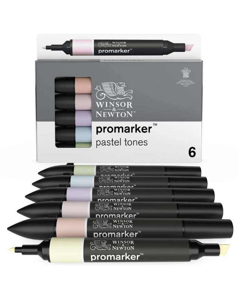 Set 6 Pennarelli Promarker Winsor & Newton Tonalità Pastello - 1
