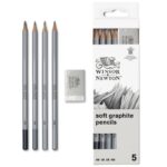 Matite in Grafite Winsor & Newton - 4 Matite + Gomma
